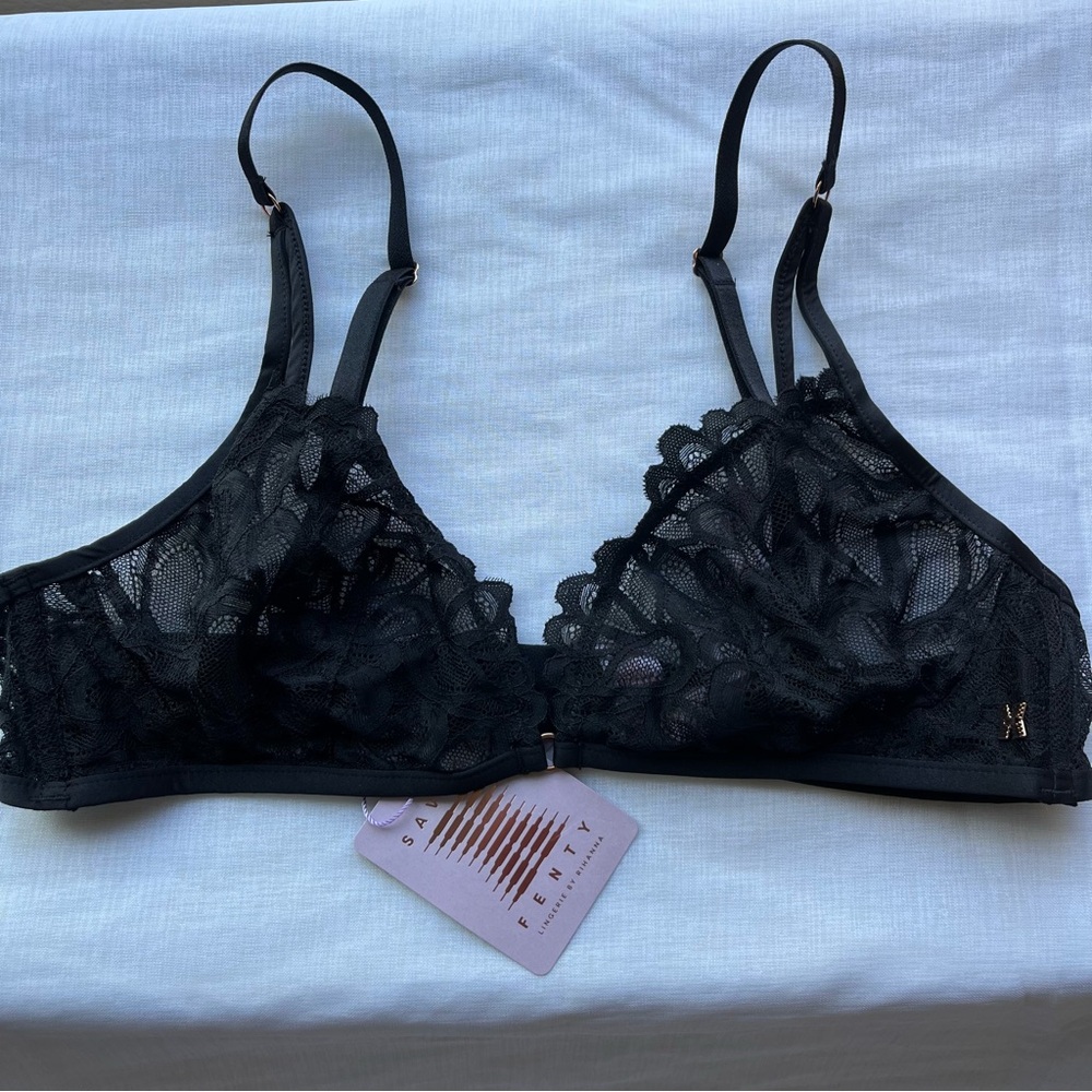 NWT Savage X Fenty Lace Mesh Unlined Sheer Bralette